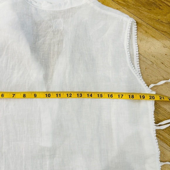 120% lino white sleeveless tunic dress - Picture 7 of 8